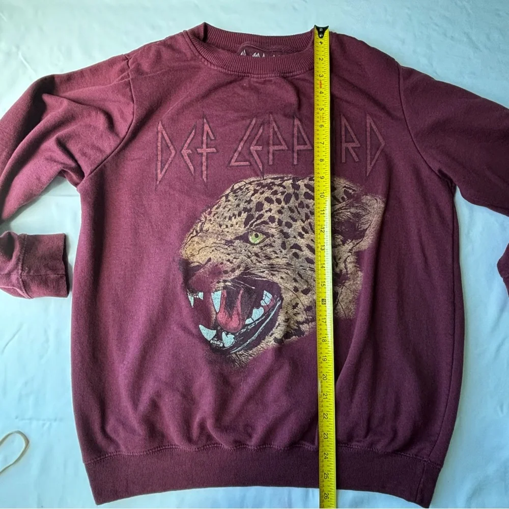 Def Leppard Burgundy Crew Neck Sweatshirt